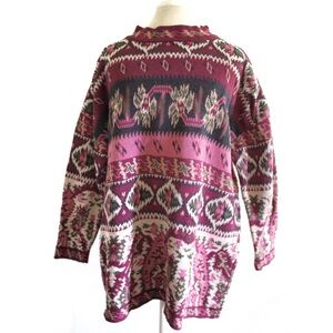 Vintage Express Tricot Oversized Knit Sweater Medium 1980s 1990s